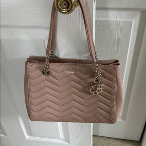 Kate Spade Taupe /Dark Cream/Chevron Shoulder Bag